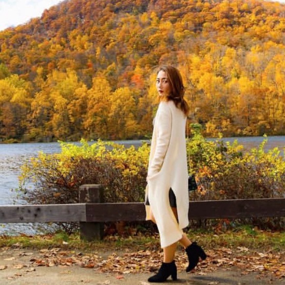 White wool long cardigan 68% wool - Picture 2 of 4